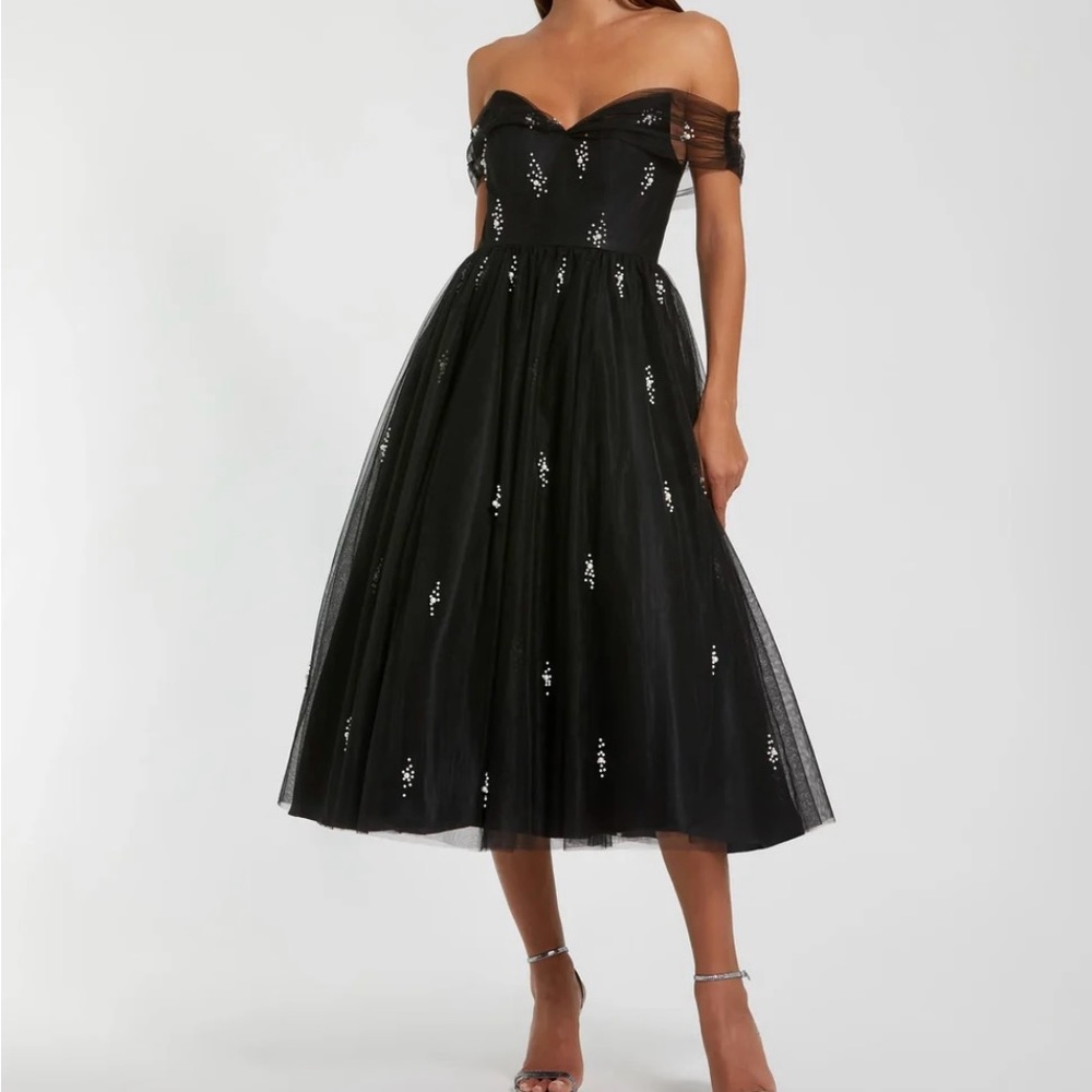 Mac Duggal Black Fit and Flare Cocktail Dress